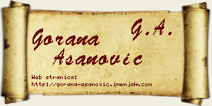 Gorana Asanović vizit kartica